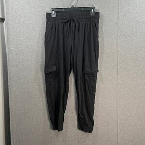 AnyBody Cozy Knit Cropped Cargo Jogger Jet Black, X-Small